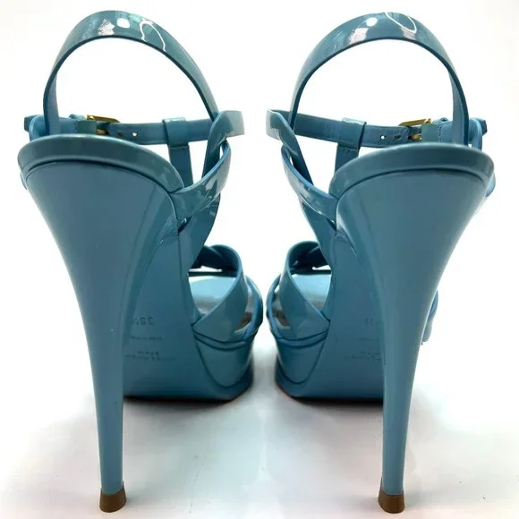 🌷❤️‍🔥FINAL SALE 🔥 NO OFFERS🌷💥Saint Laurent Tribute Patent Sandals 38.5 - Picture 9 of 12
